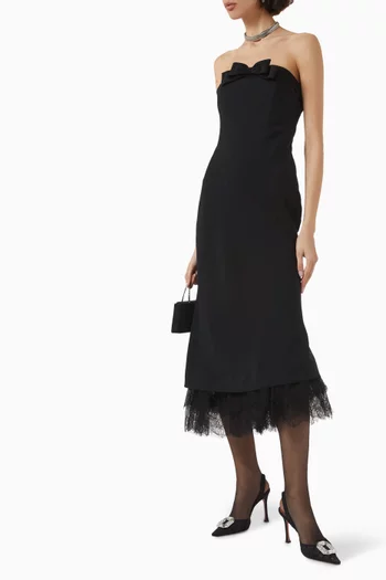 Bustier Midi Dress in Satin