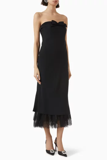 Bustier Midi Dress in Satin