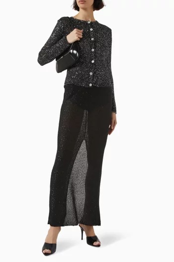 Sequin-embellished Knit Cardigan