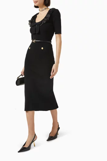 Knit Midi Skirt in Merino Wool