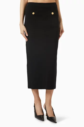 Knit Midi Skirt in Merino Wool