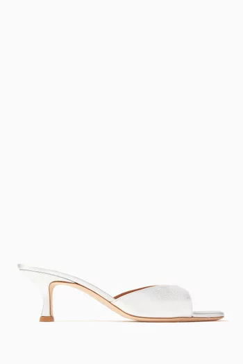 Brigitte 55 Mules in Metallic Leather