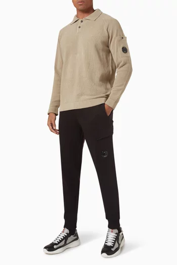 Polo Sweater in Chenille Cotton Knit