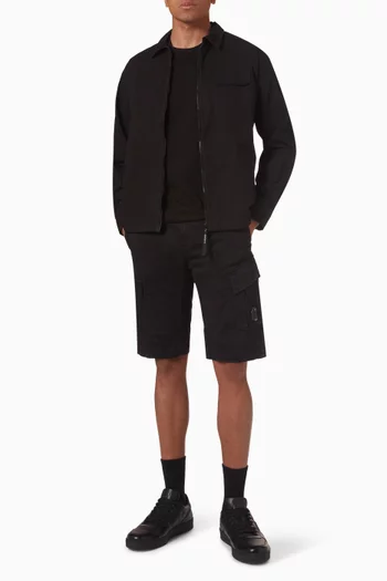 Full-zip Overshirt in Cotton Gabardine