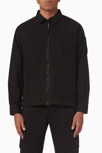 Full-zip Overshirt in Cotton Gabardine