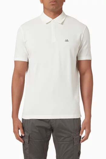 Logo Polo Shirt in Stretch Cotton Piqué