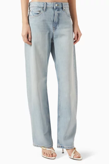 Alida Loose Bowed Jeans in Cotton-denim