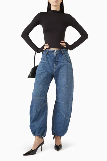 Crop Freddy Barrel Jeans in Denim