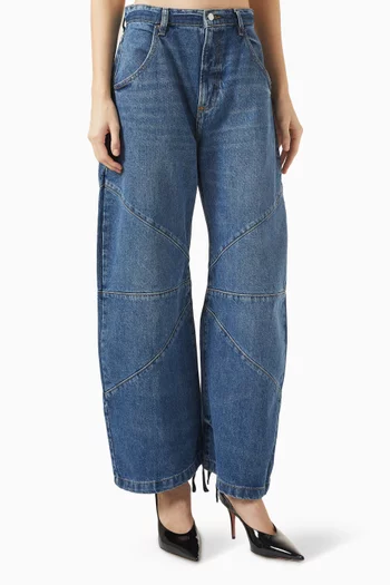 Crop Freddy Barrel Jeans in Denim