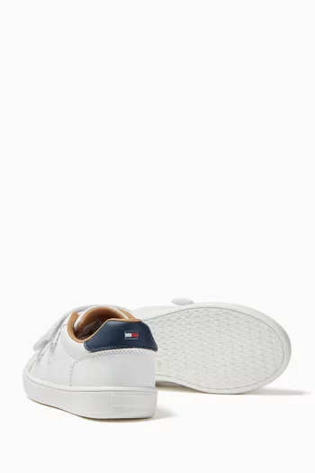 Logan Low-top Velcro Sneakers in Faux Leather