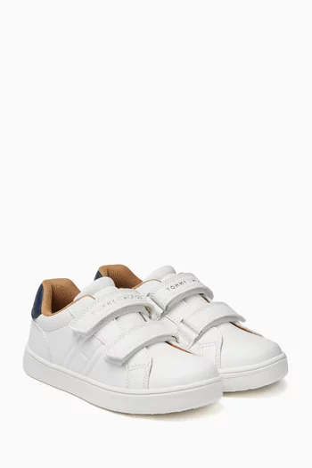 Logan Low-top Velcro Sneakers in Faux Leather