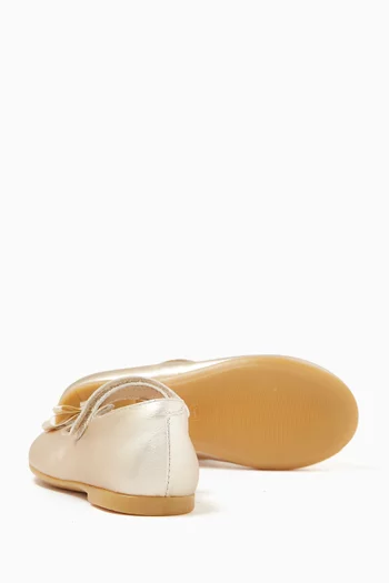 Bow Ballerinas in Leather