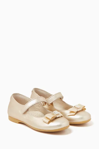 Bow Ballerinas in Leather