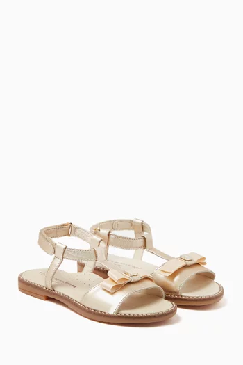 Bow Sandals in Leather