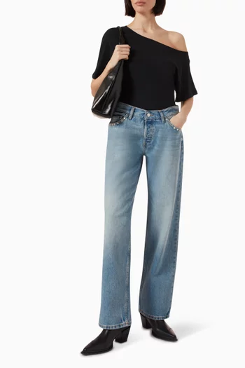 Lo-waist Baggy Jeans in Denim