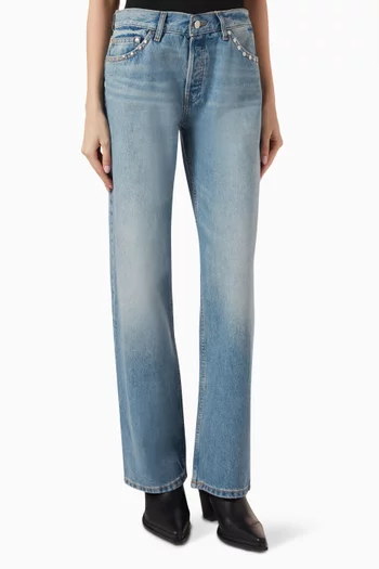 Lo-waist Baggy Jeans in Denim