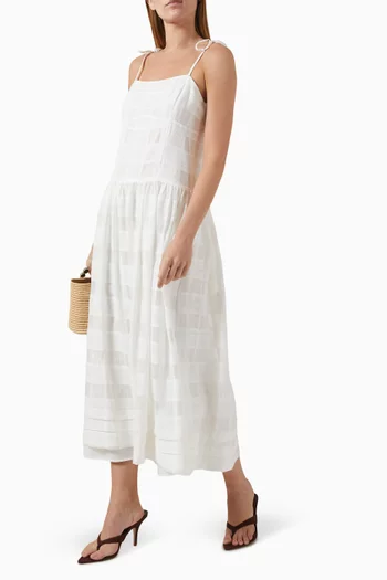 Presley Plaid Midi Dress in Cotton-blend