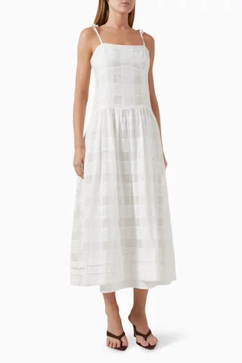 Presley Plaid Midi Dress in Cotton-blend