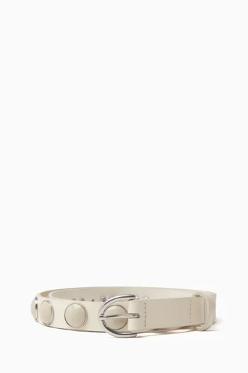 Cabochon Baby Boyfriend Belt in Leather