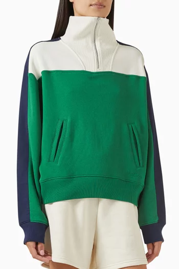 Color-block Half-zip Sport Jacket in Cotton-blend