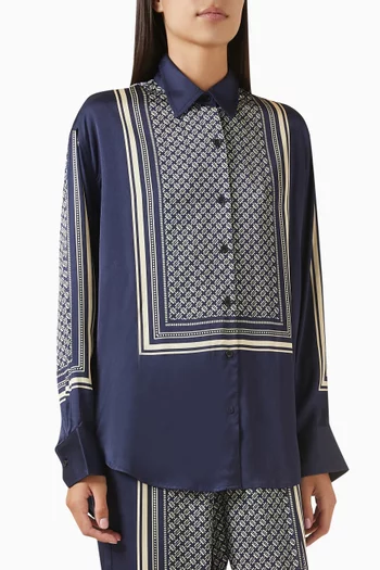 Jessica Printed Shirt in Satin