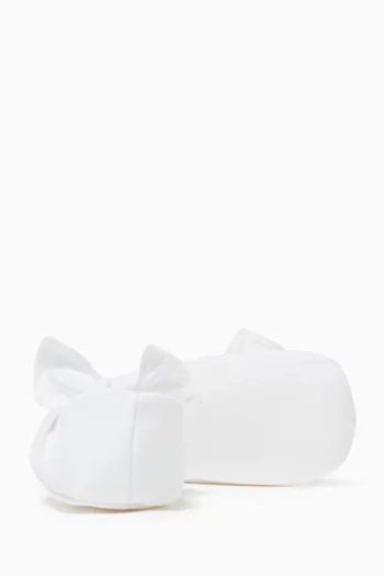Bow-detail Ballerina Flats in Viscose-canvas