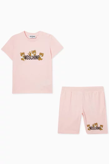 Teddy T-shirt & Shorts Set in Cotton