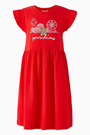 فستان بطبعة متنزه ترفيهي قطن