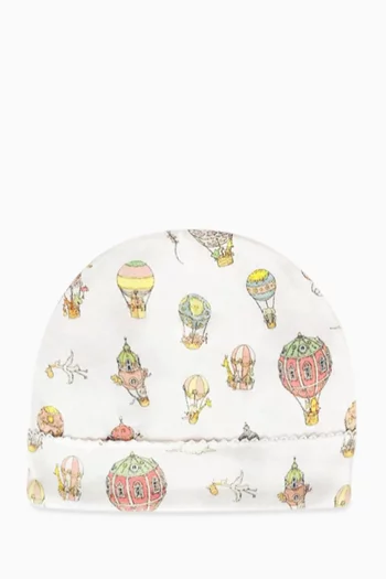 Hot Air Balloon Print Beanie in Cotton
