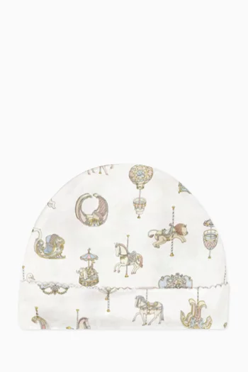 Carousel Print Beanie in Cotton