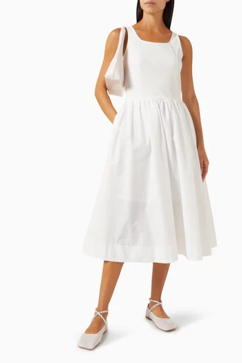 Flared Midi Dress in Cotton-blend
