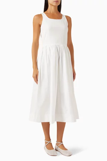 Flared Midi Dress in Cotton-blend