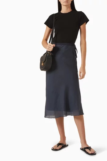 Layered Midi Skirt in Satin