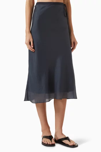 Layered Midi Skirt in Satin