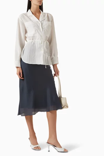 Silky Belted Shirt in Rayon-blend
