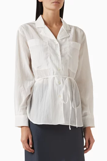 Silky Belted Shirt in Rayon-blend