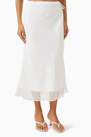 Layered Midi Skirt in Satin