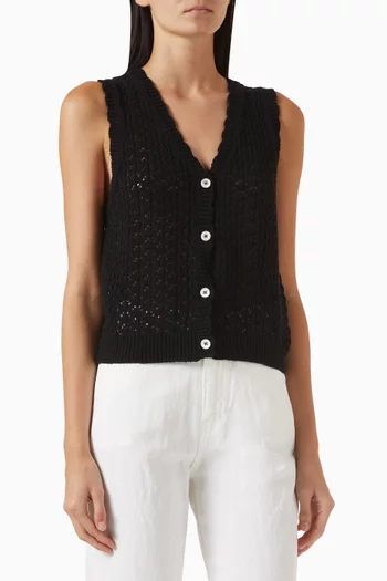 Open Knit Vest in Crochet