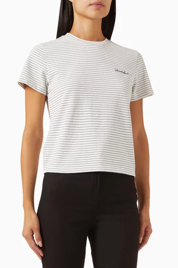 Essential Striped Logo T-shirt in Cotton-blend