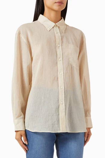 Unixex Oversized Sheer Shirt in Cotton-blend