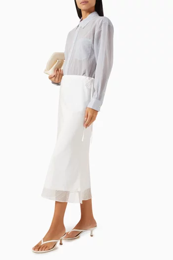 Unixex Oversized Sheer Shirt in Cotton-blend