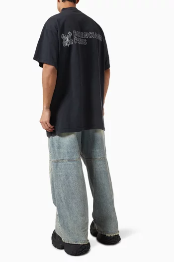 Oversized Key Crest T-Shirt in Vintage Jersey