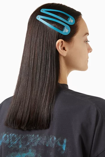 XXL Hair Clips in Matte Steel, Set of 2