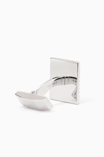 Hobnail Insert Square Cufflinks in Sterling Silver