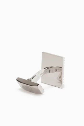 Hobnail Insert Square Cufflinks in Sterling Silver