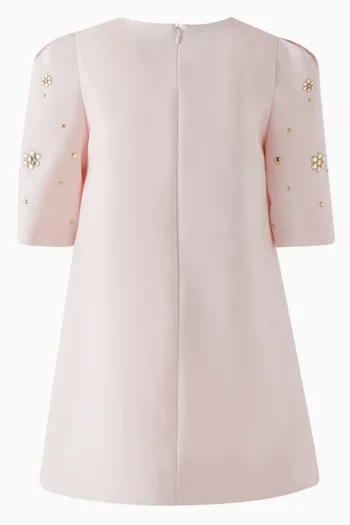Rhinestone Studded Dress in Crepe