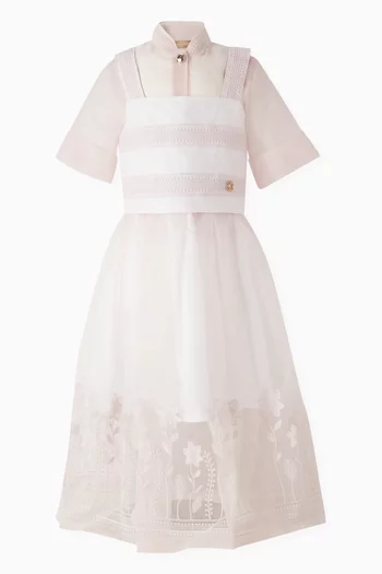 Embroidered Crop Top in Organza