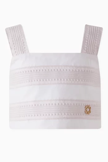 Embroidered Crop Top in Organza
