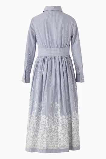 Striped & Embroidered Dress