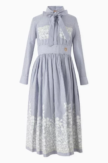 Striped & Embroidered Dress